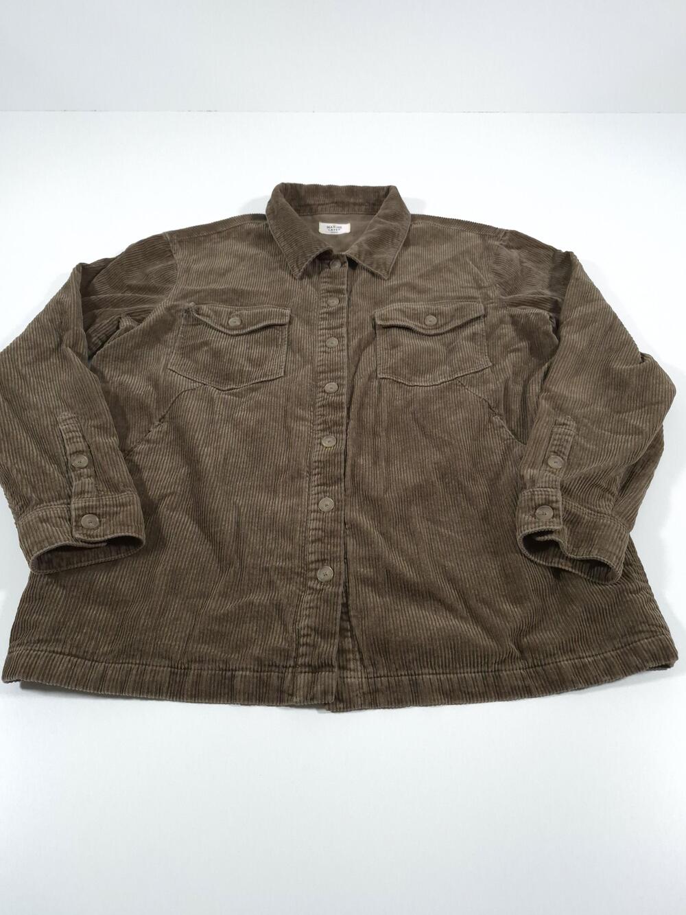 Marine Layer Corduroy Jacket Mens M Brown Shirt Jacket Hemp Organic Cotton